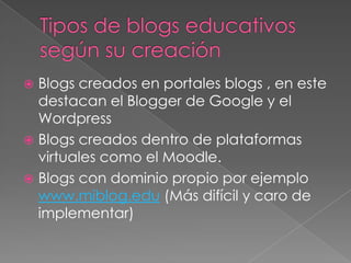 Blog del alumno que tiene su propio blog donde desarrolle las actividades