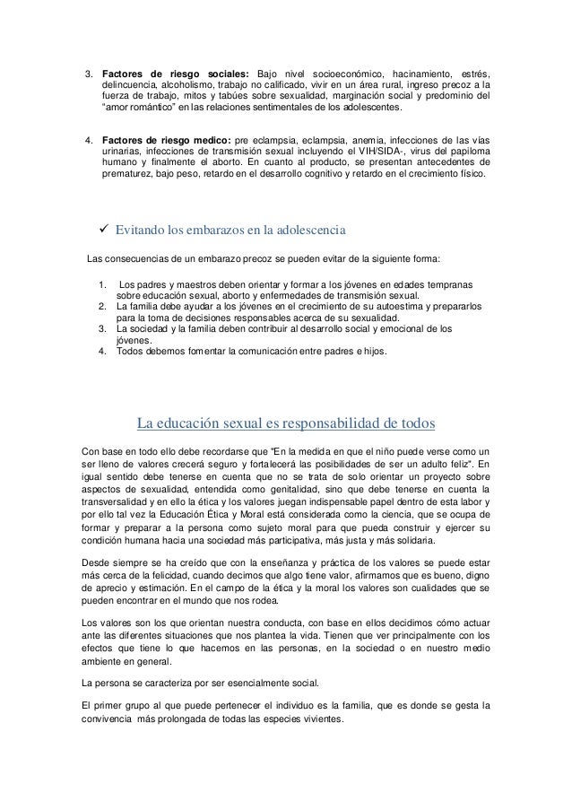 Embarazo Adolescente Riesgos Y Consecuencias