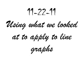 11-22-11
Using what we looked
 at to apply to line
       graphs
 