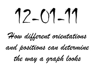 12-01-11
 How different orientations
and positions can determine
  the way a graph looks
 