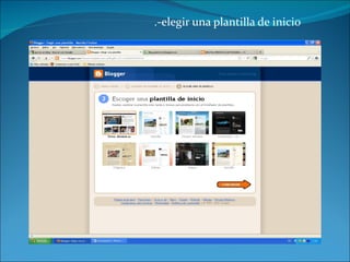 .-elegir una plantilla de inicio 