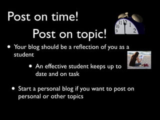 Blog etiquette for students