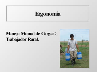 Ergonomía Manejo Manual de Cargas: Trabajador Rural. 