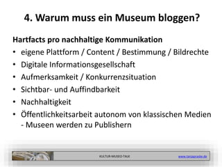 Bloggen im Museum - Chancen der digitalen Kulturvermittlung / Workshop