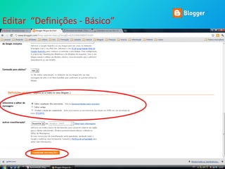 Editar “Definições - Básico”
 