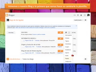 Volvemos a nuestro Blog y lo primero que vamos hacer es cambiarle la plantilla.
 