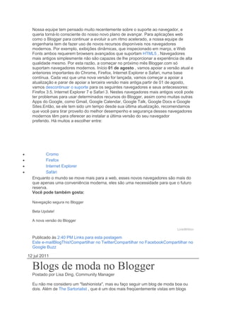 Blogger 31 de agosto de 2011
