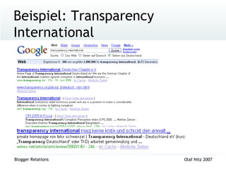 Beispiel: Transparency International 