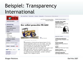 Beispiel: Transparency International 