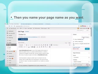 • Then you name your page name as you want.
 