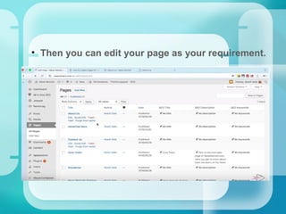 • Then you can edit your page as your requirement.
 