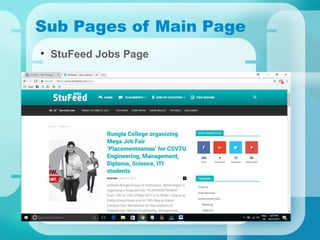 Sub Pages of Main Page
• StuFeed Jobs Page
 