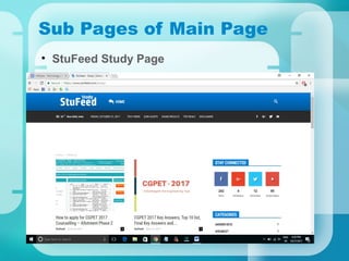 Sub Pages of Main Page
• StuFeed Study Page
 