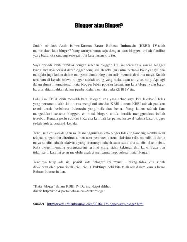Blogger dan bloger, Apa Bedanya? Blogger dan bloger, Apa Bedanya?
