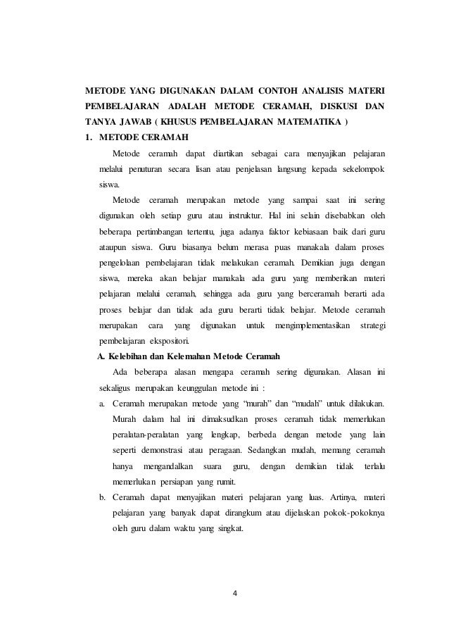 Analisis Materi Pembelajaran
