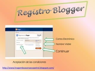 Correo Electrónico
Nombre Visible
Aceptación de las condiciones
Continuar
http://www.linagamboasenaecopetrol.blogspot.com/
 