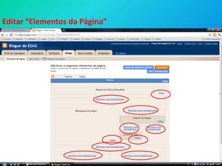Editar “Elementos da Página”
 