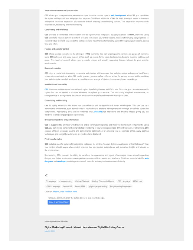 Blogger html css pdf