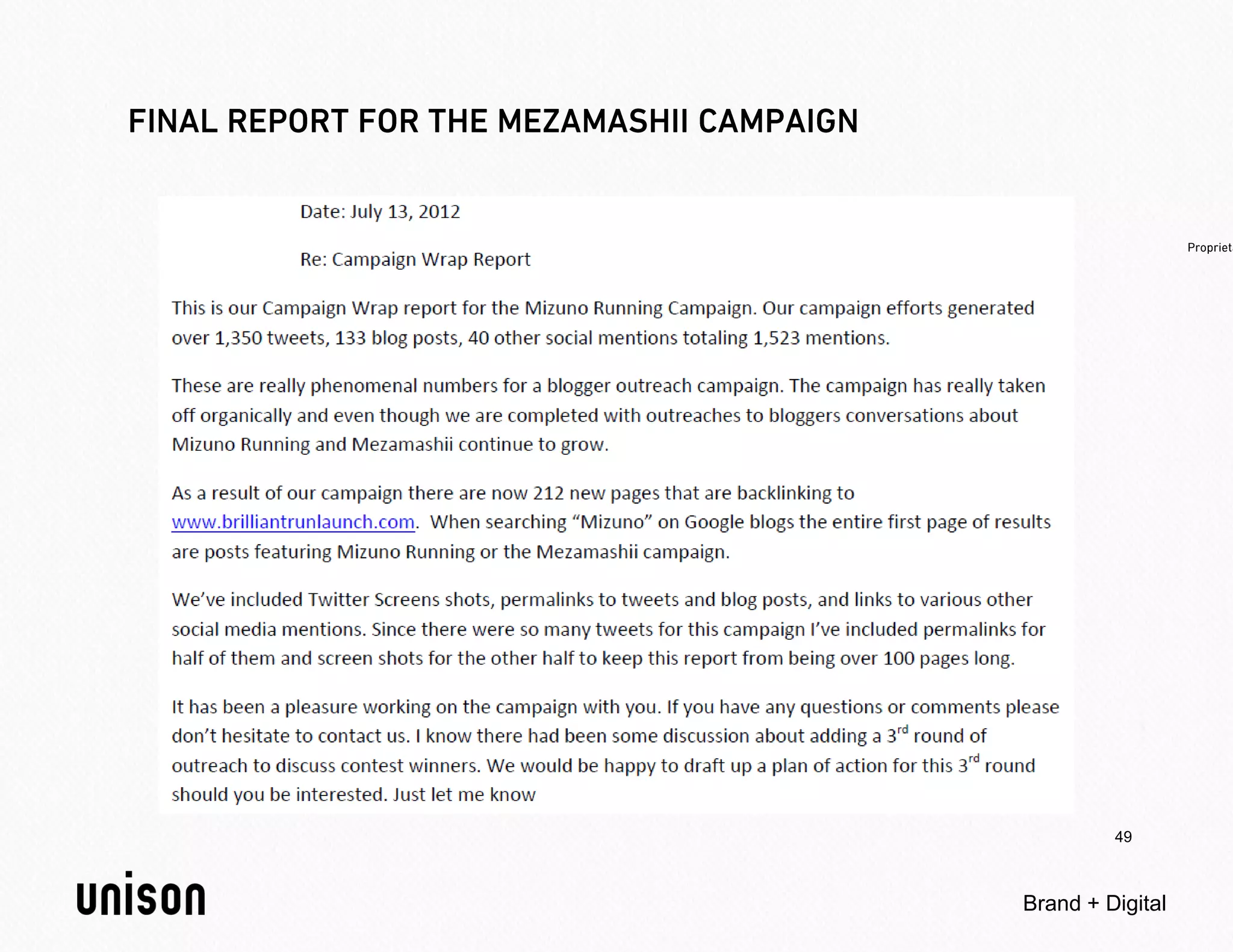 49



Brand + Digital
 