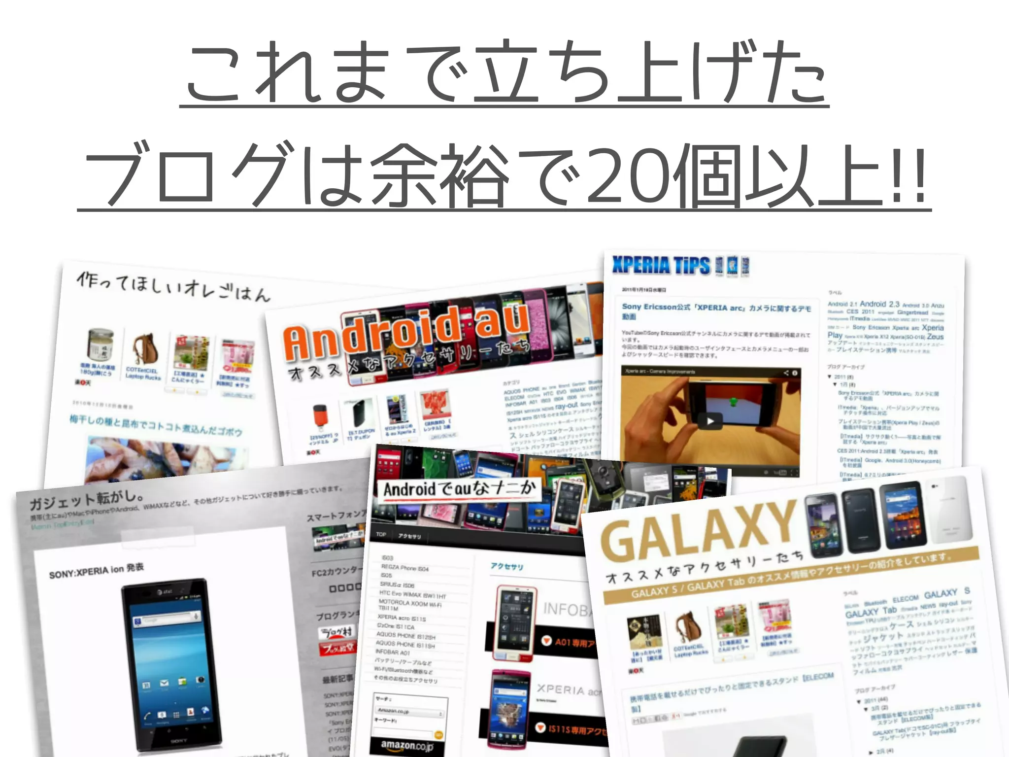 これまで立ち上げた
ブログは余裕で20個以上!!
 