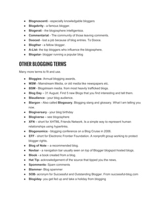 Bloggers glossary | PDF
