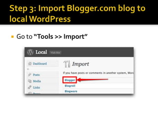    Go to “Tools >> Import”
 
