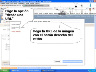 Elige la opción “desde una URL” Pega la URL de la imagen con el botón derecho del ratón 