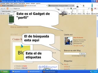 Este es el Gadget de “perfil” El de búsqueda esta aquí Este el de etiquetas 
