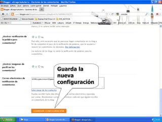 Guarda la nueva configuración 