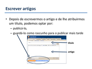 Escrever artigos título artigo 