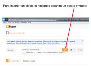 Para insertar un video, lo hacemos creando un post o entrada: