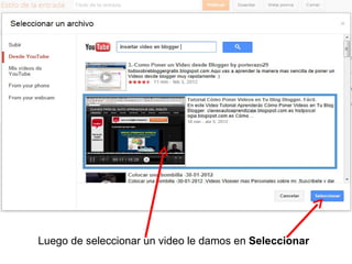 Luego de seleccionar un video le damos en Seleccionar