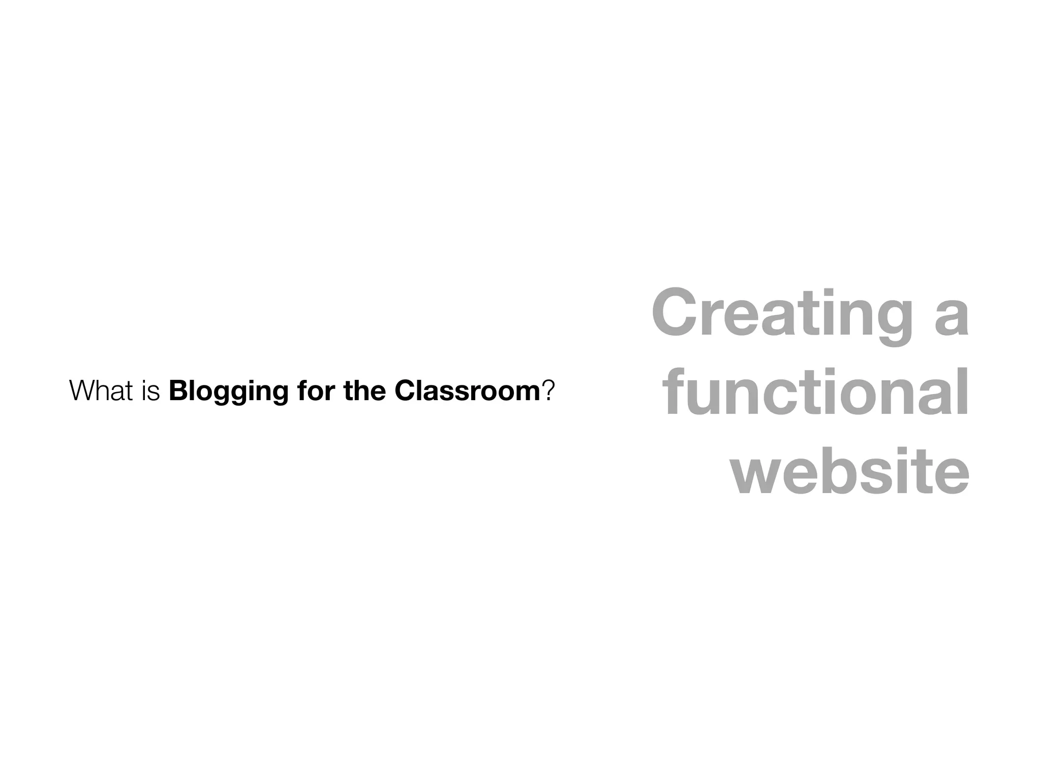 Blogging for the Classroom