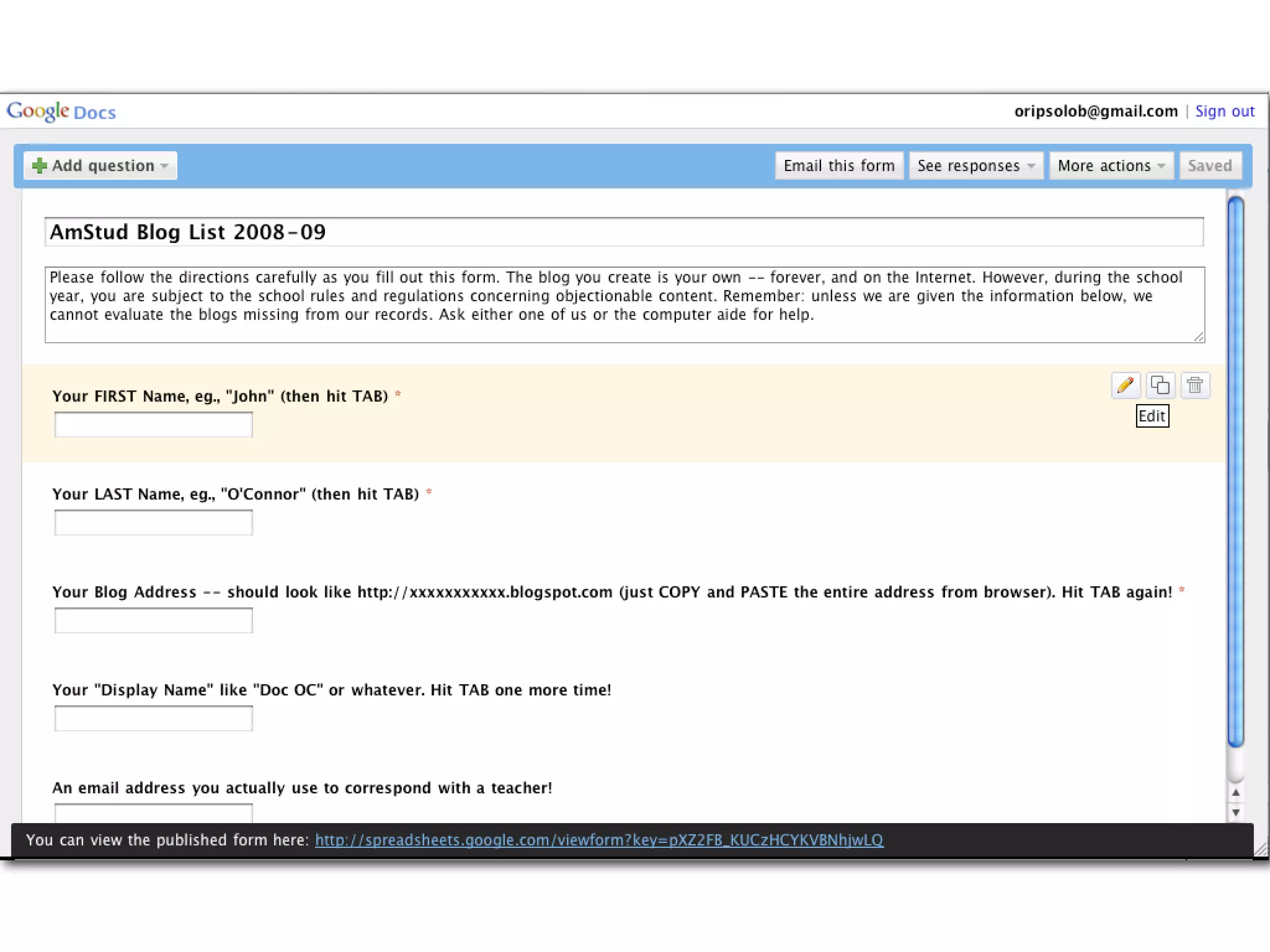 Blogging for the Classroom