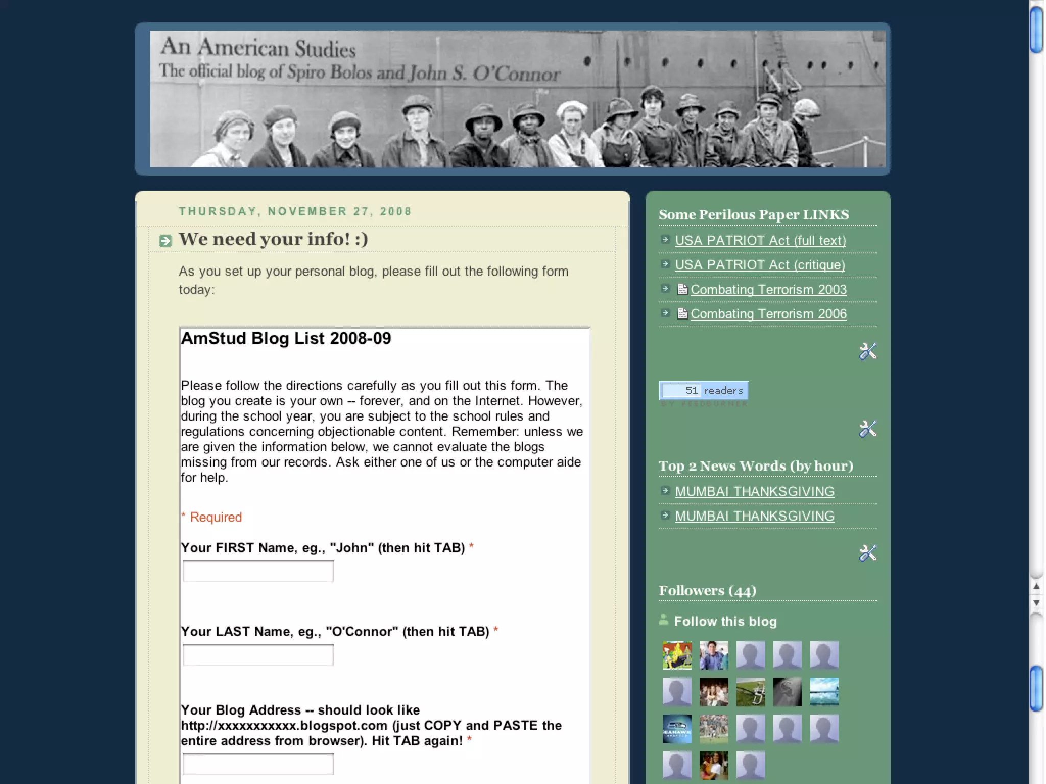 Blogging for the Classroom