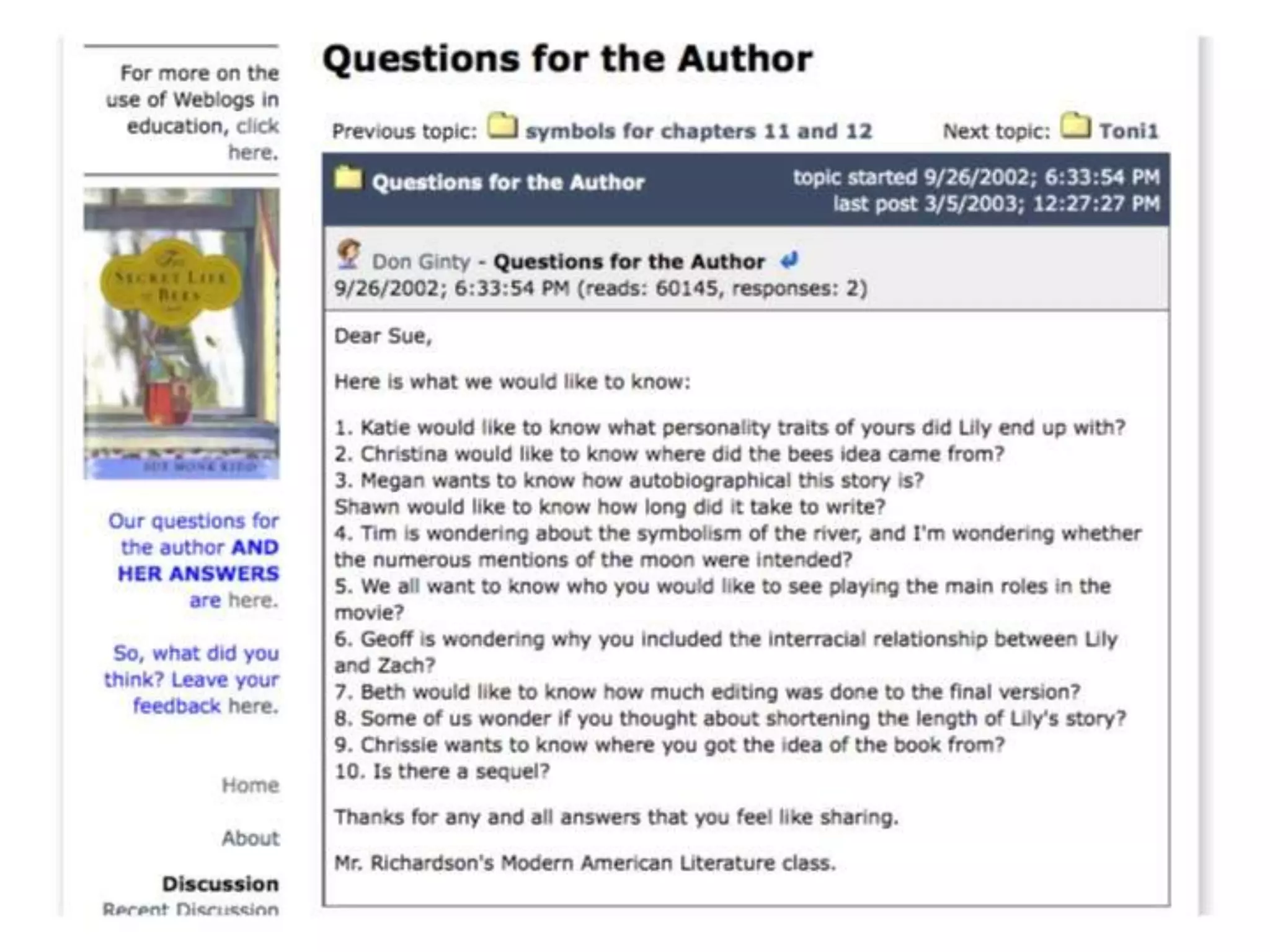 Blogging in the Classroom