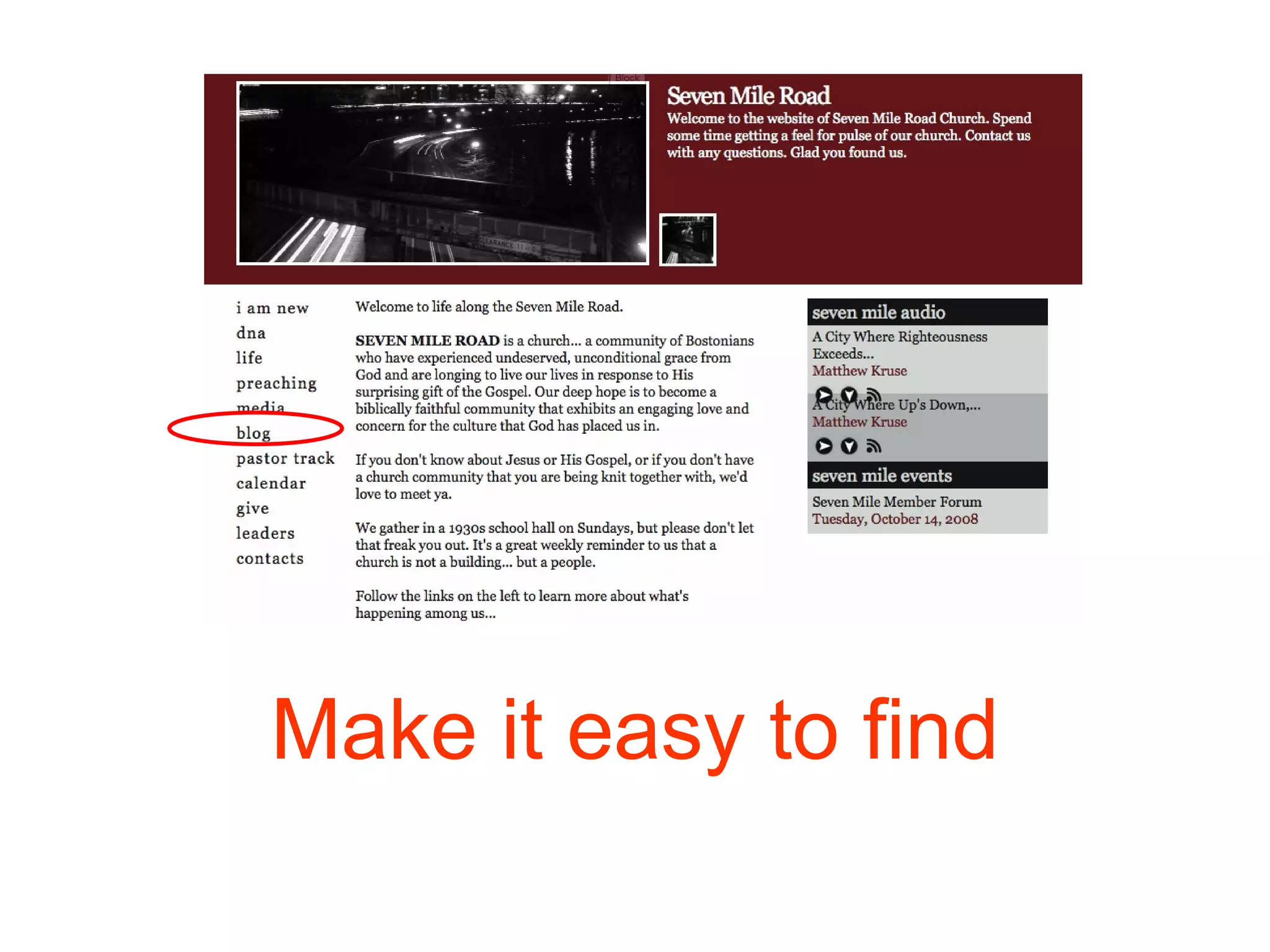 Make it easy to find 