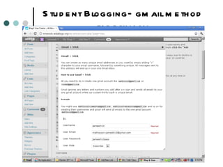 Student Blogging—gmail method for privacy 