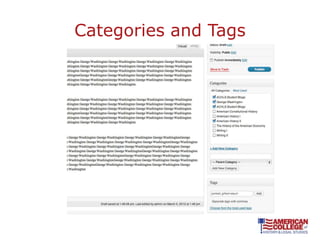 Categories and Tags
 