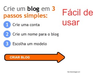 http://www.blogger.com Fácil de usar 