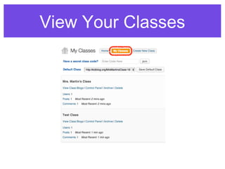 View Your Classes
 