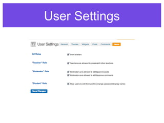 User Settings
 