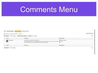 Comments Menu
 