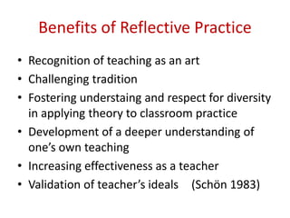Blogging and Reflective Practice
• Promoting critical and reflective thinking on
individual level
• Promoting reflection a...