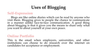 Grade 10 Computer Lesson 5: What is Blogging? | PPTX