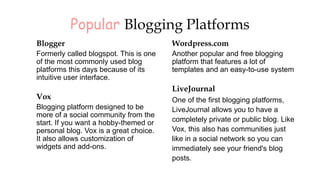 Grade 10 Computer Lesson 5: What is Blogging? | PPTX