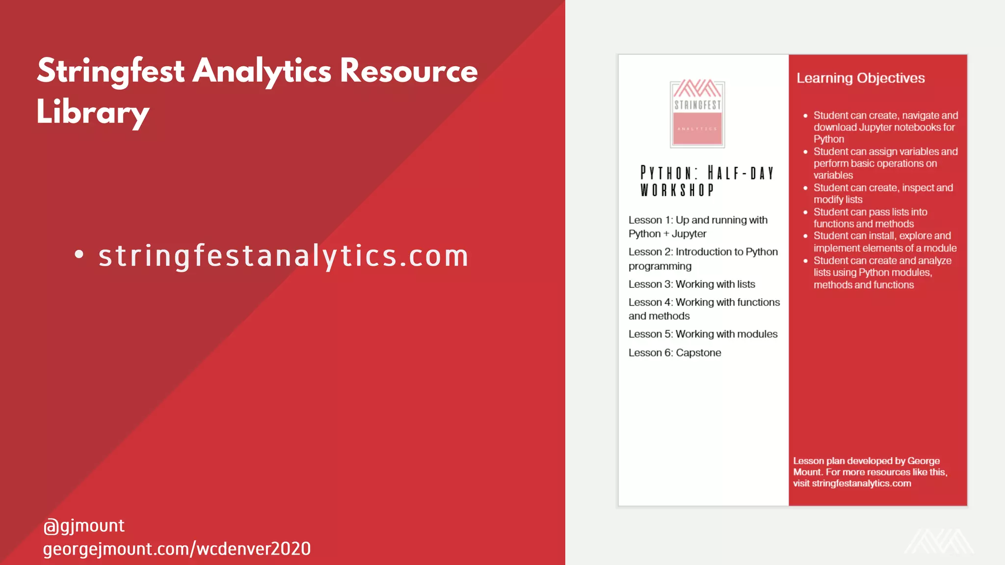 •
Stringfest Analytics Resource
Library