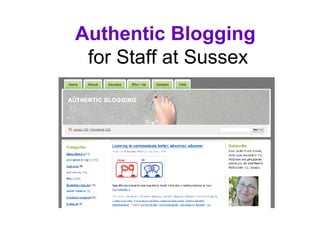 Authentic Blogging   for Staff at Sussex 