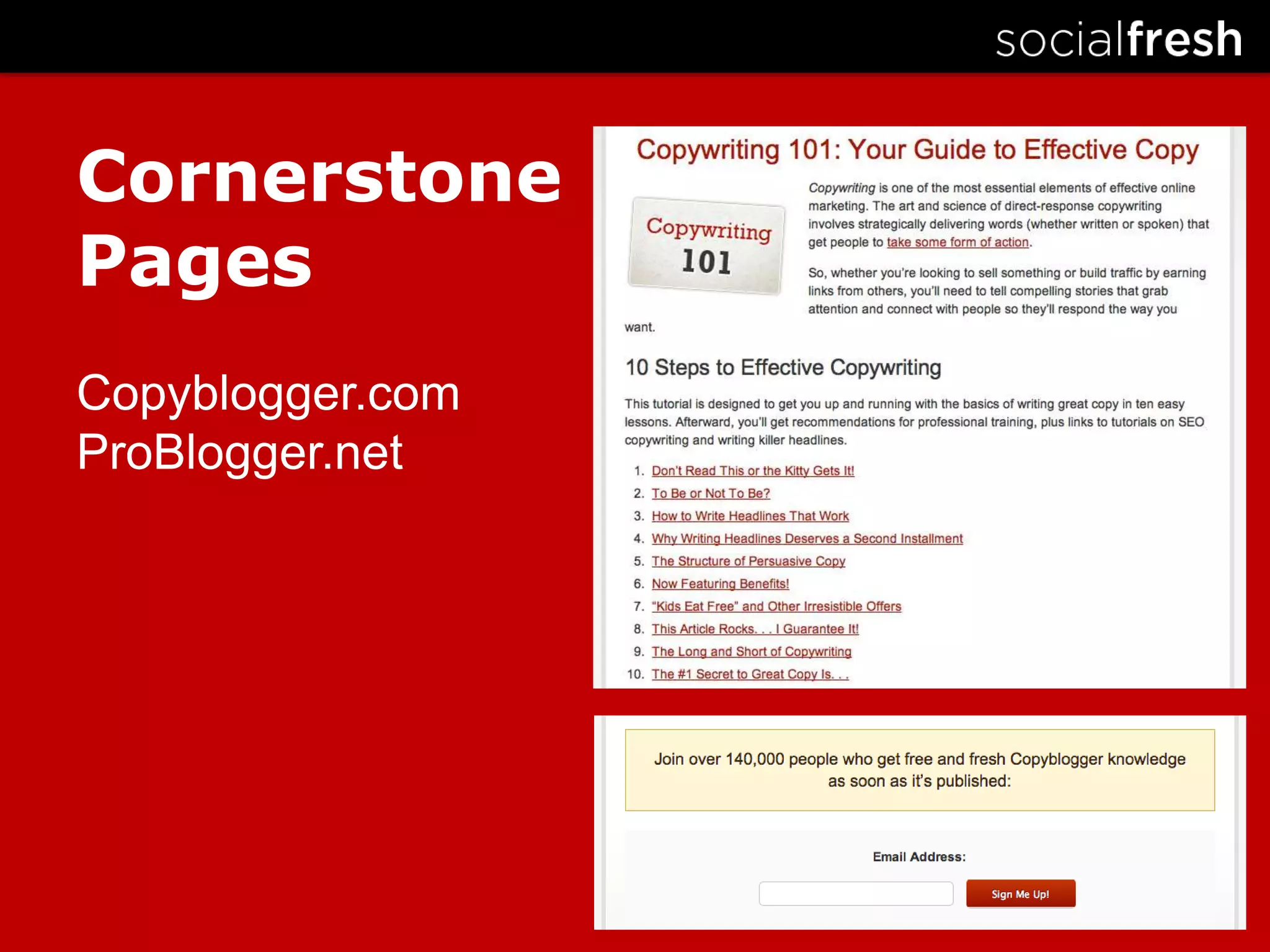 CornerstonePagesCopyblogger.comProBlogger.net