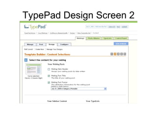TypePad Design Screen 2 
